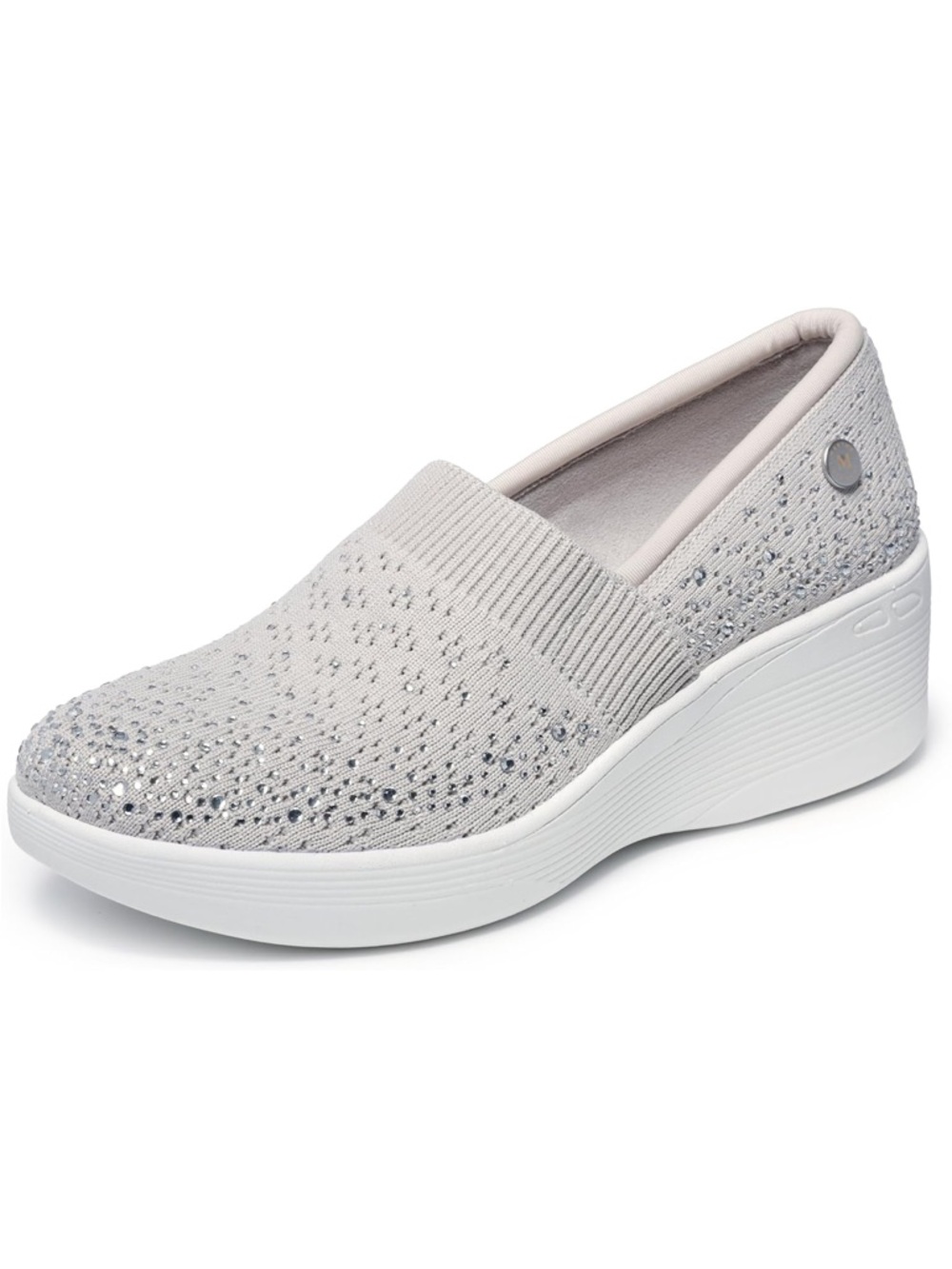 Skechers X Martha Stewart Pier Lite- Reflection Loafer Light Grey Silver Wedge 9